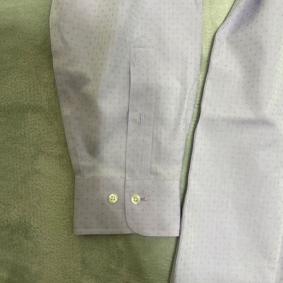 Brooks Brothers Shirt Mens 16-2/3 Purple Diamond Print Button Up Regent Non Iron - Picture 4 of 9